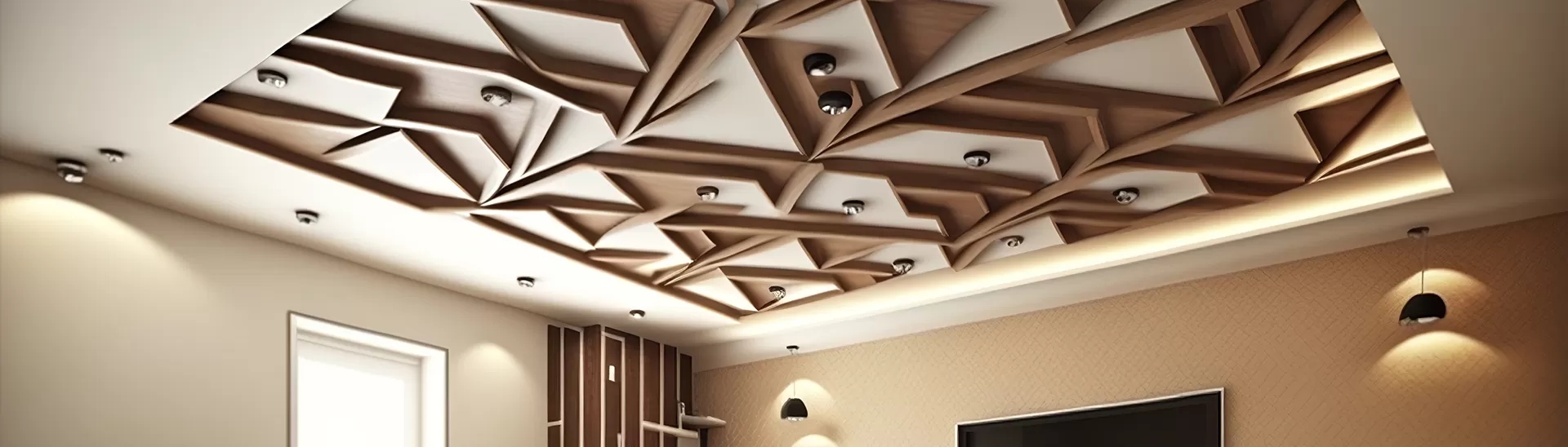 False ceiling installation in progress — SKN Technical Services Dubai